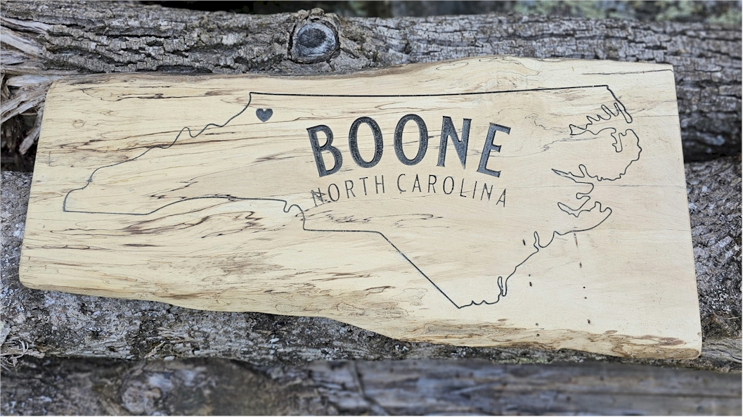 "Boone North Carolina" Live Edge Sign