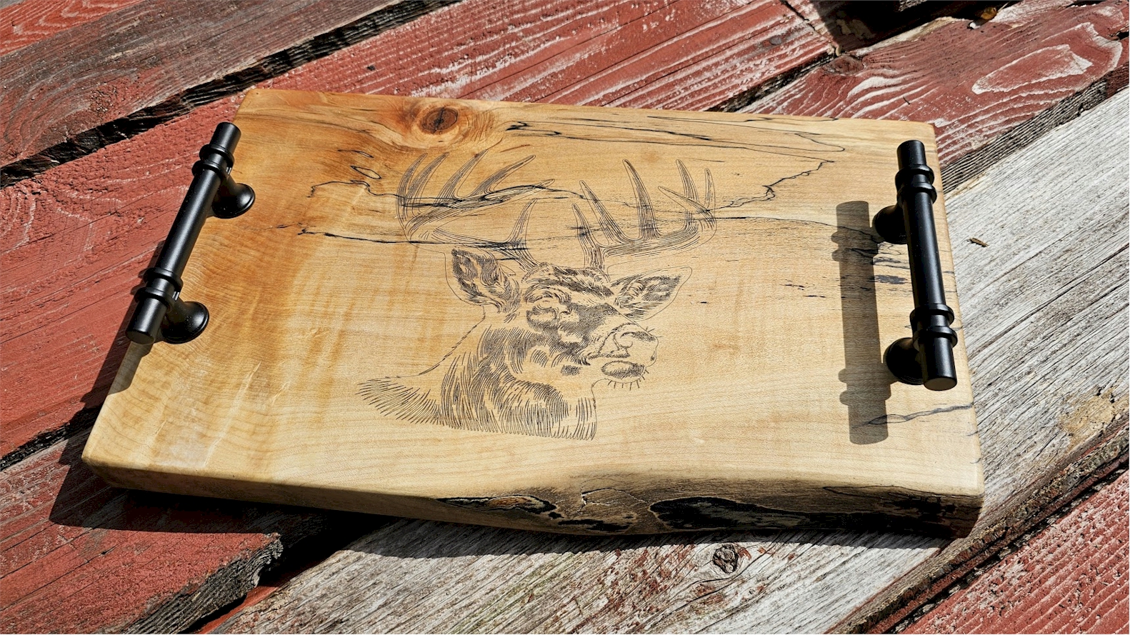 Engraved Spalted Sugar Maple Charcuterie Board