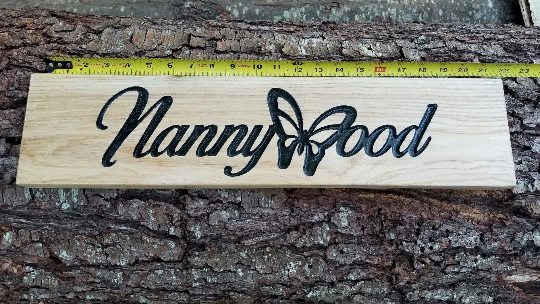 "NannyWood" Carved Sign