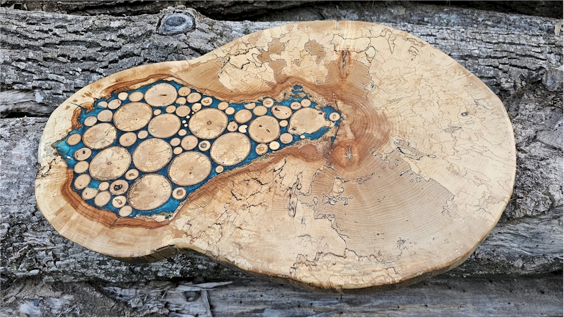 Super Spalted Sugar Maple Cookie Slab